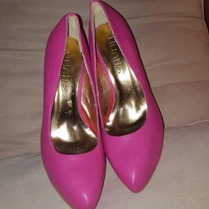 Liliana Hot Pink 💗 High Gold Heels